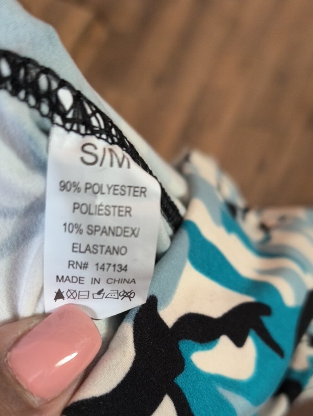 Kong Blue Teal & White Camo Leggings - Picture 4 of 4
